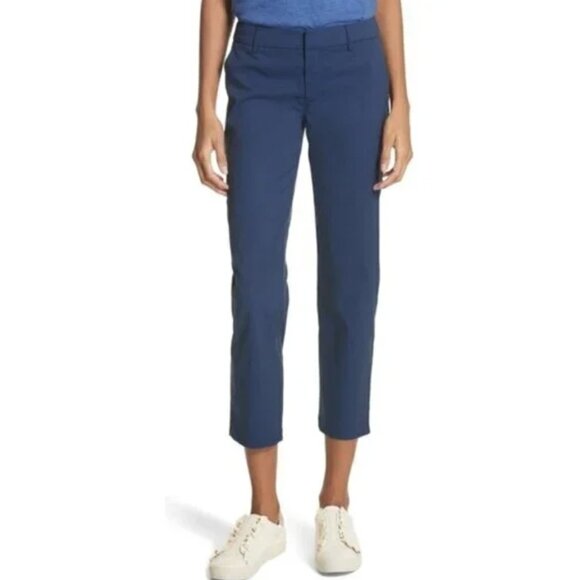 Joie Pants Womens 4‎ Navy Golda Ankle Crop Career Trouser Office Stretch Neutral - Picture 1 of 13